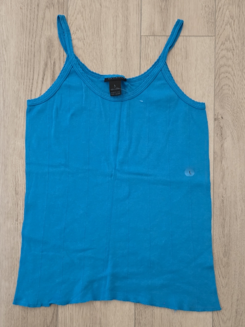 Vintage The Limited Bright Teal Ribbed Tank Camisole Vintage Size L